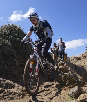 Descending the single track of the Simien Mountains Ethiopia