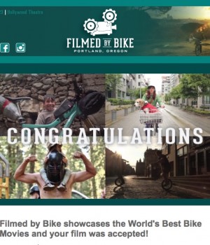How My Little Bike Movie Hit the Big Screen – Filmed By Bike Festival Congrats Email Screened By Bike