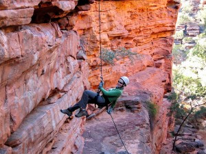 Abseiling the red gorges of Western Australia