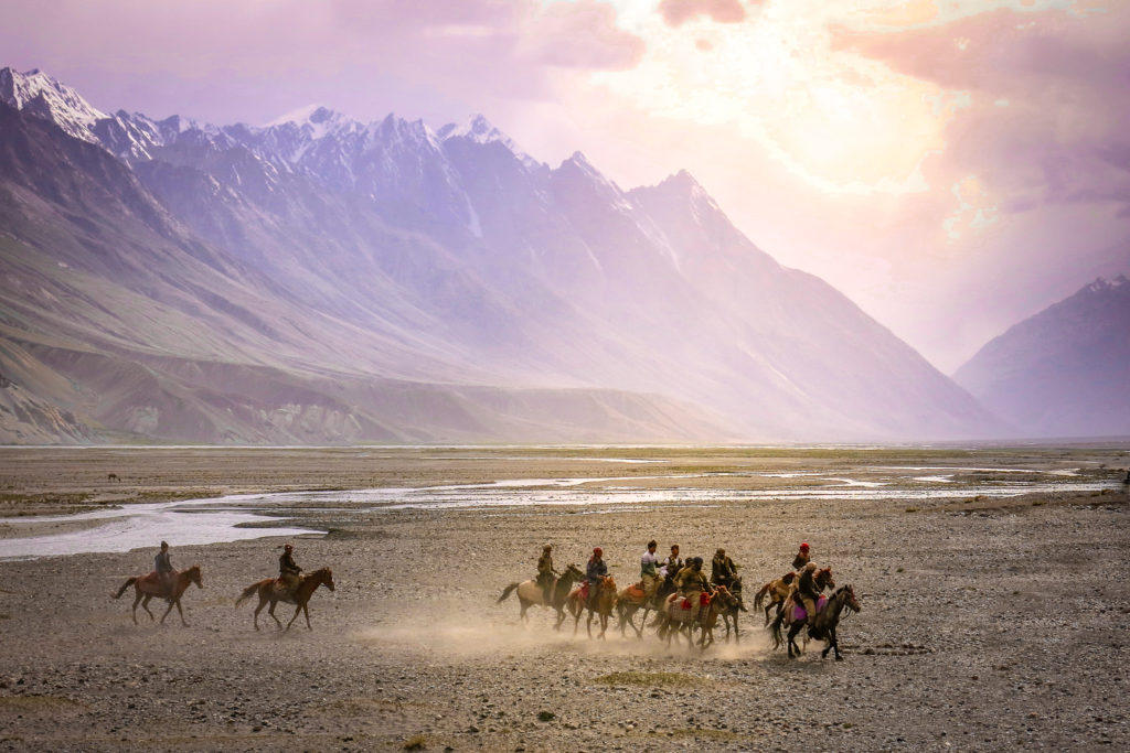 Local tribes playing Buzkashi in the Wakhan Afghanistan 