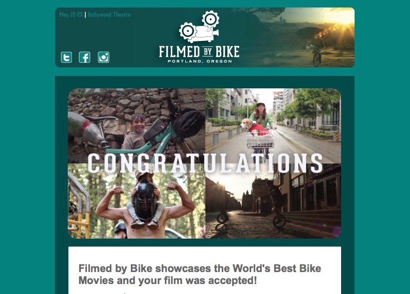 Congrats Email Screened By Bike