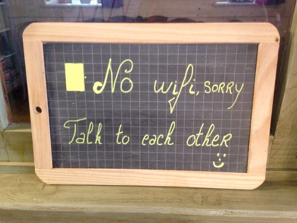 Sign no wifi talk to each other